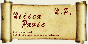 Milica Pavić vizit kartica